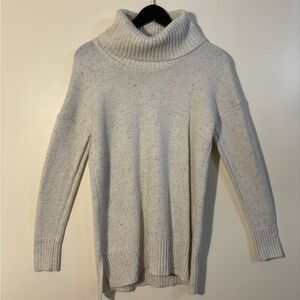 Nicole Miller Speckled Cream Turtleneck Sweater Dress